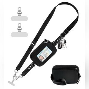 Black Crossbody Bag with Silver Accents